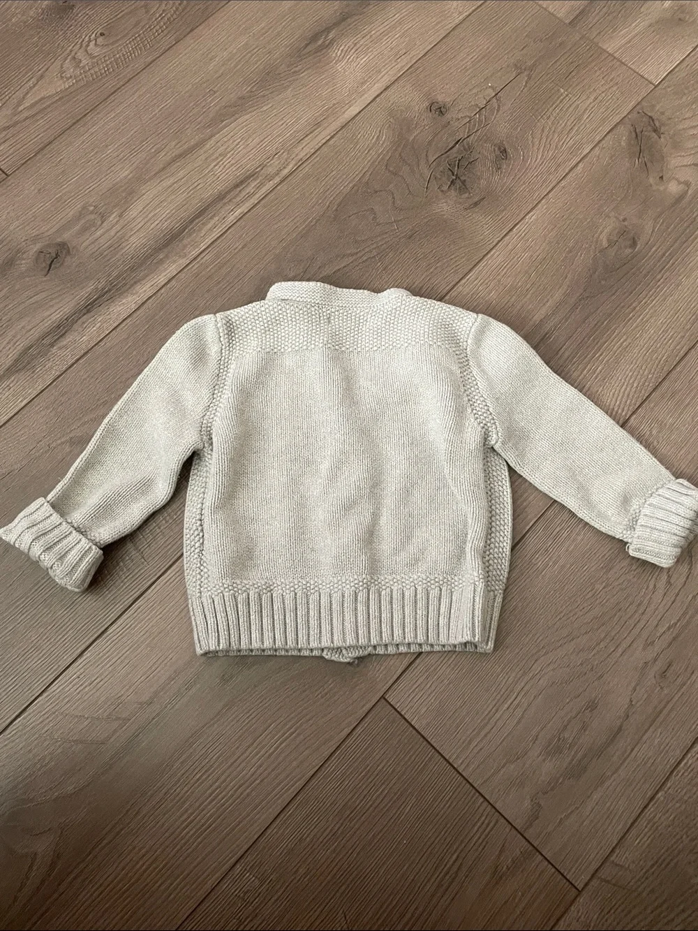 Ralph Lauren Boys Combed Cotton Cardigan Sweater Baby Sz:18M Heather Gray